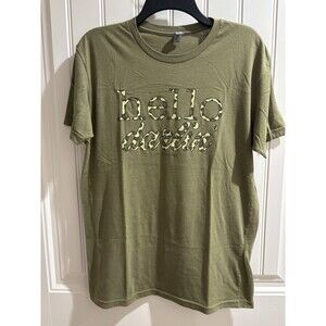 “Hello Darling” NL Apparel Tee Womens Sz Medium Green T-Shirt